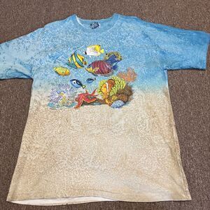 Vintage Deep Sea T's Hand Painted T-Shirt Ocean Fish Coral Reef Graphic Art